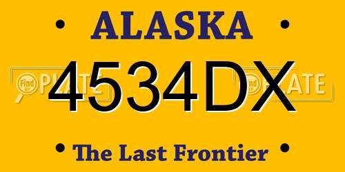 4534DX Alaska License Plate