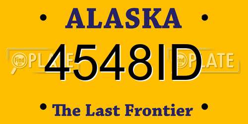 4548ID Alaska License Plate