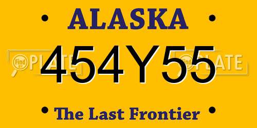 454Y55 Alaska License Plate