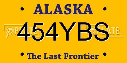 454YBS Alaska License Plate