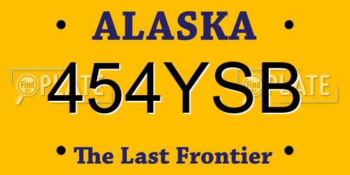 454YSB Alaska License Plate