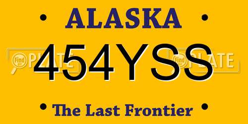 454YSS Alaska License Plate