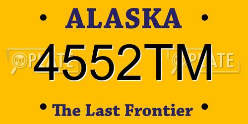 4552TM Alaska License Plate