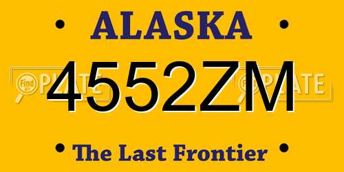 4552ZM Alaska License Plate