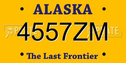 4557ZM Alaska License Plate