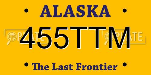 455TTM Alaska License Plate