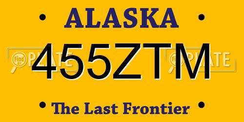 455ZTM Alaska License Plate