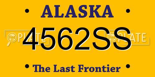 4562SS Alaska License Plate