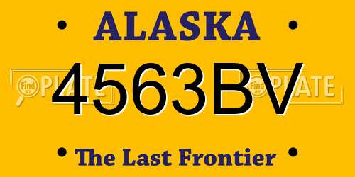 4563BV Alaska License Plate