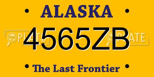 4565ZB Alaska License Plate