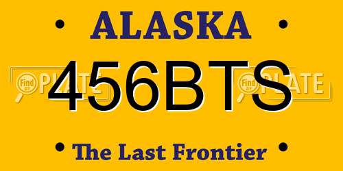 456BTS Alaska License Plate