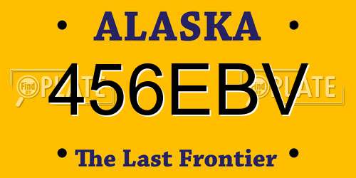 456EBV Alaska License Plate