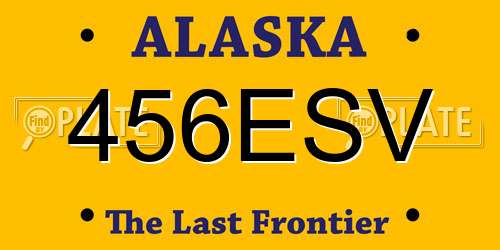 456ESV Alaska License Plate