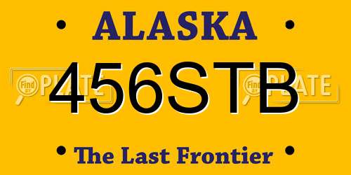 456STB Alaska License Plate