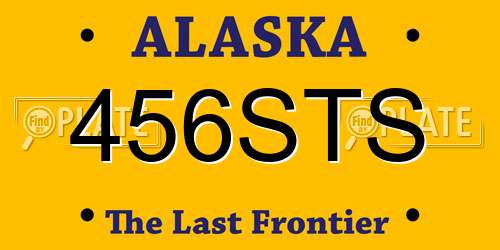 456STS Alaska License Plate