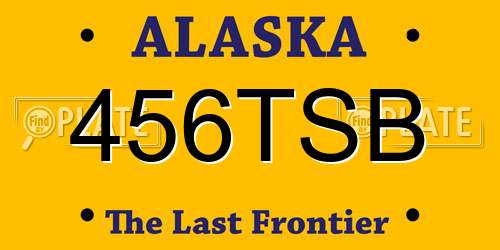 456TSB Alaska License Plate
