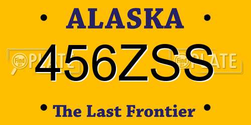 456ZSS Alaska License Plate