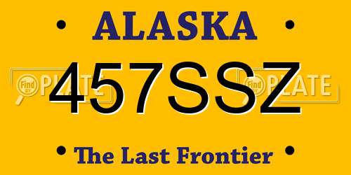 457SSZ Alaska License Plate
