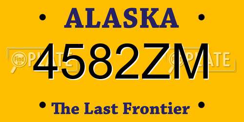 4582ZM Alaska License Plate