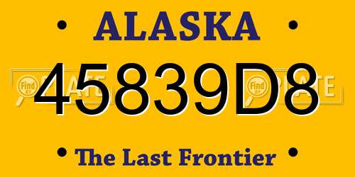 45839D8 Alaska License Plate