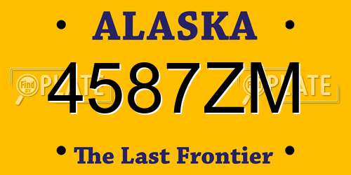 4587ZM Alaska License Plate