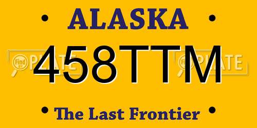 458TTM Alaska License Plate