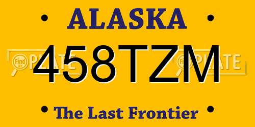 458TZM Alaska License Plate
