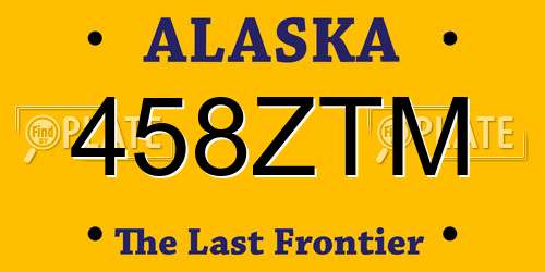 458ZTM Alaska License Plate