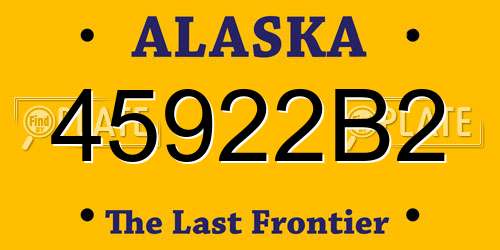45922B2 Alaska License Plate