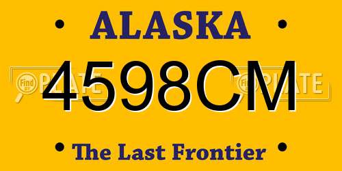 4598CM Alaska License Plate