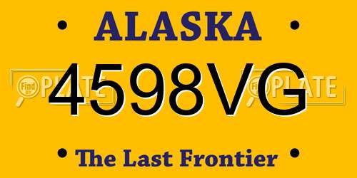 4598VG Alaska License Plate