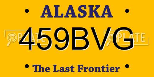 459BVG Alaska License Plate