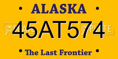 45AT574 Alaska License Plate