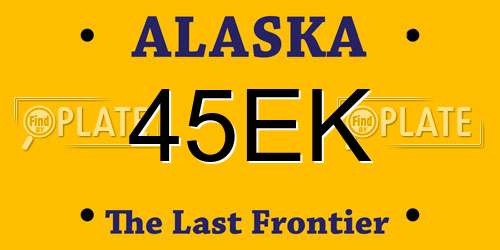 45EK Alaska License Plate