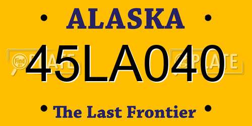 45LA040 Alaska License Plate