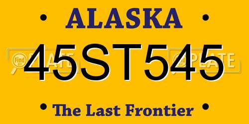 45ST545 Alaska License Plate