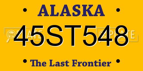 45ST548 Alaska License Plate