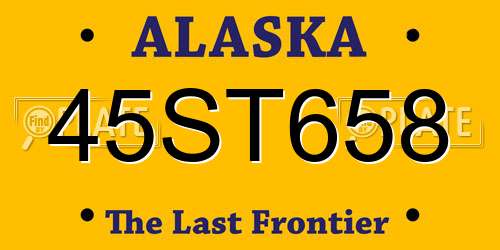 45ST658 Alaska License Plate