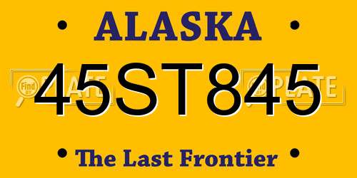45ST845 Alaska License Plate