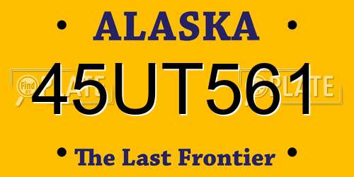 45UT561 Alaska License Plate