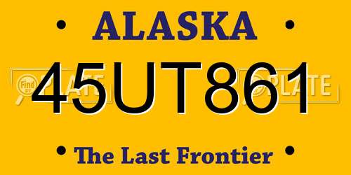 45UT861 Alaska License Plate