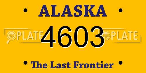 4603 Alaska License Plate