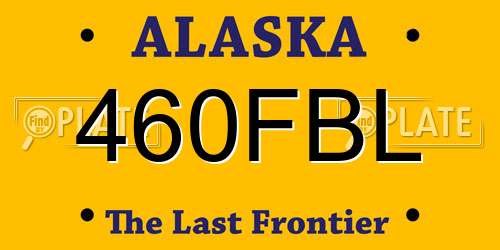 460FBL Alaska License Plate