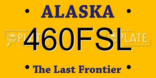 460FSL Alaska License Plate