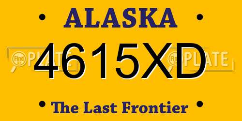 4615XD Alaska License Plate