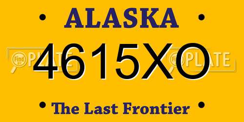 4615XO Alaska License Plate