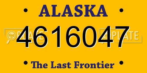 4616047 Alaska License Plate