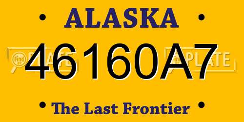 46160A7 Alaska License Plate