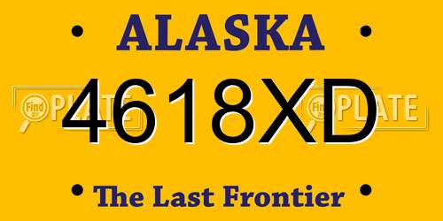 4618XD Alaska License Plate
