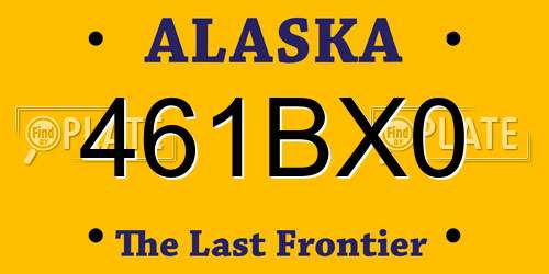 461BX0 Alaska License Plate